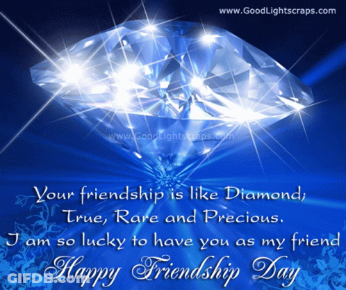 A Happy Friendship Day Card With A Diamond On It GIF