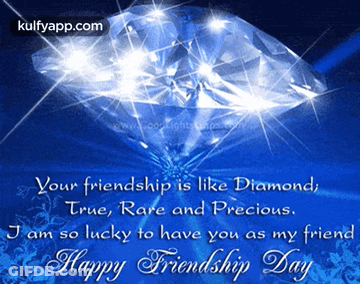 A Happy Friendship Day Card With A Diamond On It GIF