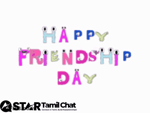 A Happy Friendship Day Greeting Card With A Star Tamil Chat Logo GIF