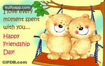 A Happy Friendship Day Greeting Card With Two Teddy Bears GIF