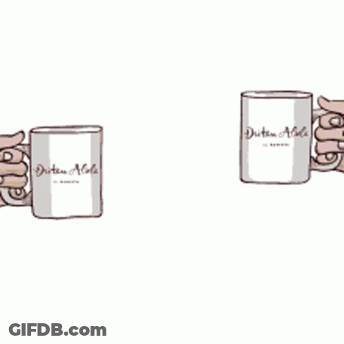 A Happy Friendship Day Sticker With Two Hands Holding Coffee Cups GIF
