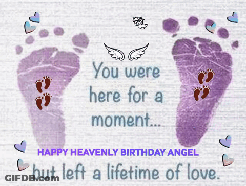 A Happy Heavenly Birthday Angel But Left A Lifetime Of Love Message GIF