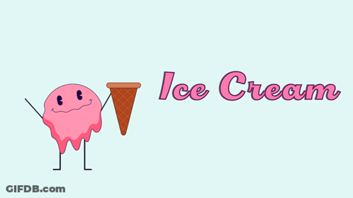 A Happy Ice Cream Day Greeting With A Cartoon Ice Cream Cone GIF