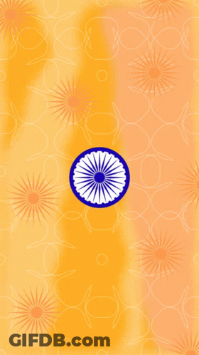 A Happy Independence Day Greeting Card With A Flower Design GIF