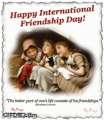 A Happy International Friendship Day Greeting Card With Abraham Lincoln 'S Quote GIF