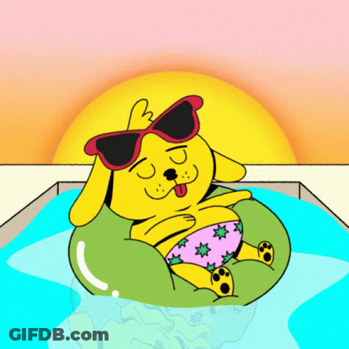 A Happy Labor Day Greeting Card With A Yellow Dog GIF