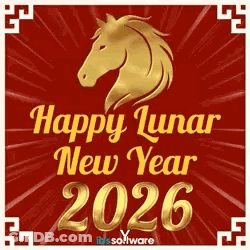 A Happy Lunar New Year Greeting Card With A Horse Head On It . GIF