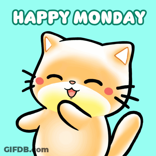 A Happy Monday Greeting Card With A Cat GIF
