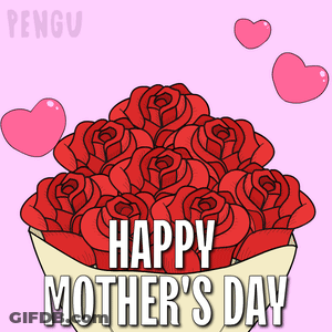 A Happy Mother 'S Day Card With A Bunch Of Red Roses GIF