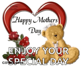 A Happy Mother 'S Day Card With A Teddy Bear GIF