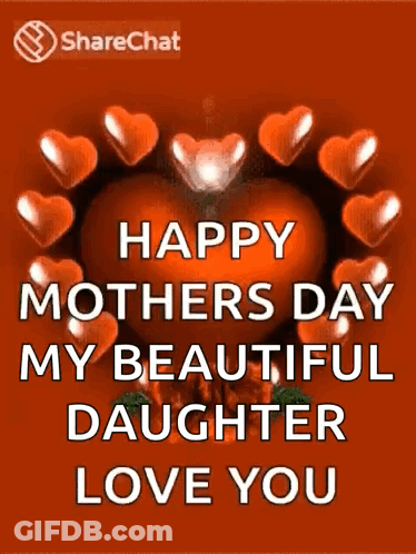A Happy Mother 'S Day Greeting Card For A Beautiful Daughter GIF
