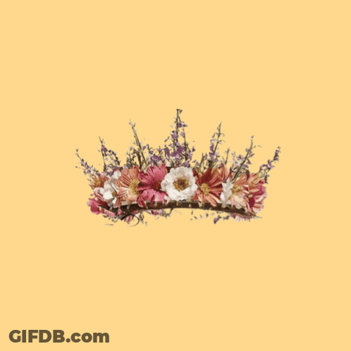 A Happy Mother 'S Day Greeting Card With A Crown Of Flowers And Butterflies GIF