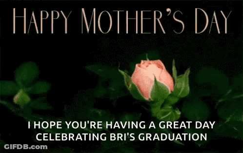 A Happy Mother 'S Day Greeting Card With A Pink Rose GIF