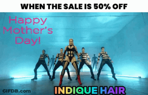 A Happy Mother 'S Day Greeting Card With A Woman Dancing GIF