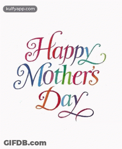 A Happy Mother 'S Day Greeting Card With Colorful Hearts On A White Background GIF
