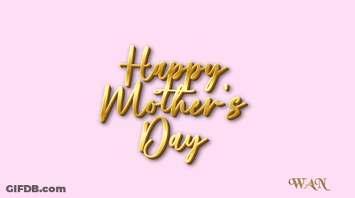 A Happy Mother 'S Day Greeting Card With Red Roses On A Pink Background GIF