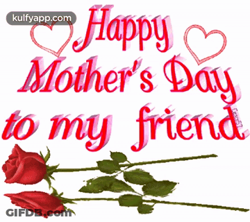 A Happy Mother 'S Day Greeting Card With Two Red Roses GIF
