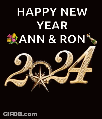 A Happy New Year Greeting Card For Ann And Ron GIF