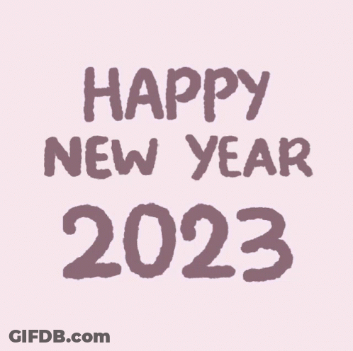 A Happy New Year Greeting Card With A Bunny GIF