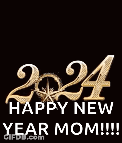 A Happy New Year Greeting Card With Fireworks And The Words `` Happy New Year Mom ! '' GIF