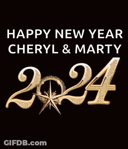 A Happy New Year Greeting Card With Fireworks Behind The Numbers 2024 GIF