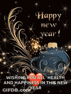 A Happy New Year Wishing You All Health And Happiness In This New Year Card GIF