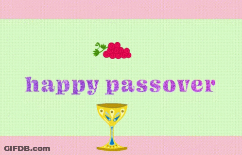 A Happy Passover Greeting Card With A Chalice And A Bunch Of Grapes GIF