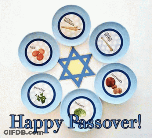 A Happy Passover Greeting Card With A Star Of David GIF