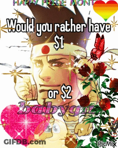 A Happy Pride Month Greeting With A Picture Of A Man And Flowers GIF