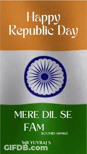 A Happy Republic Day Poster With An Indian Flag GIF