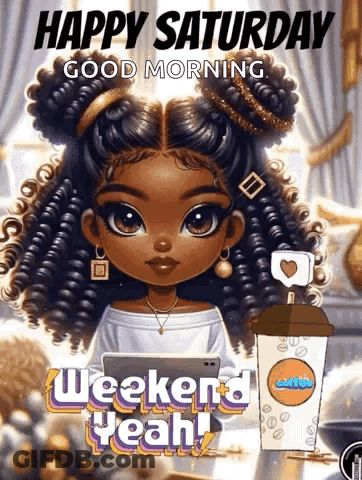 A Happy Saturday Good Morning Weekend Yeah Cartoon GIF