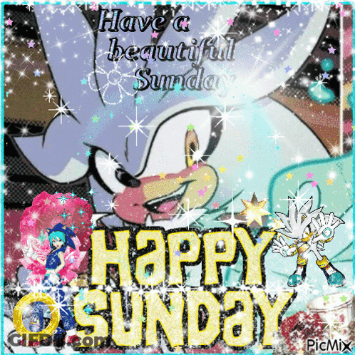 A Happy Sunday Greeting With A Picture Of Sonic GIF