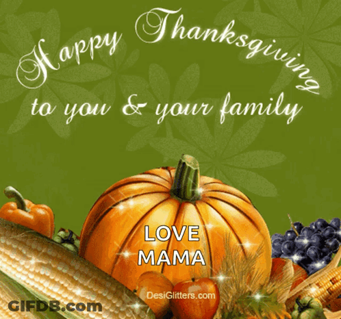A Happy Thanksgiving To You And Your Family Card With A Pumpkin GIF