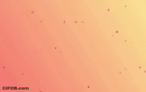 A Happy Thursday Greeting Card With Pink Letters And Confetti GIF