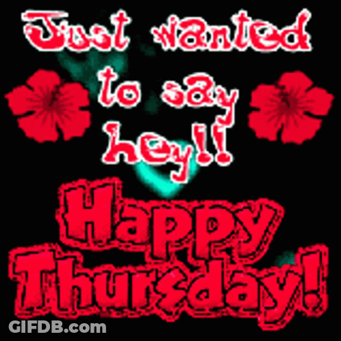 A Happy Thursday Greeting With Red Flowers GIF