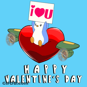 Valentine's Day Card Penguin Saying I Love You GIF