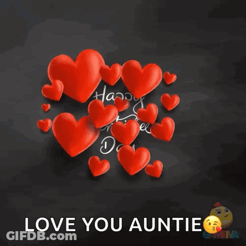 A Happy Valentine 'S Day Card With Red Hearts GIF