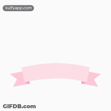 A Happy Valentine 'S Day Greeting Card With Two Hearts And A Pink Ribbon GIF