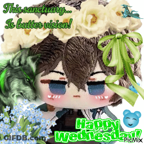 A Happy Wednesday Card With A Stuffed Animal GIF