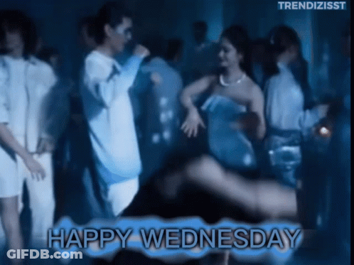 A Happy Wednesday Greeting With People Dancing GIF