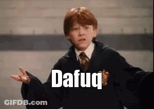 A Harry Potter Character With The Word Dafug Written On His Chest GIF