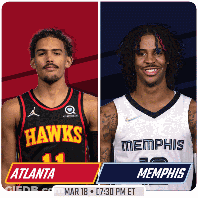 A Hawks And Memphis Basketball Game Is Scheduled For March 18 At 7:30 Pm Et GIF
