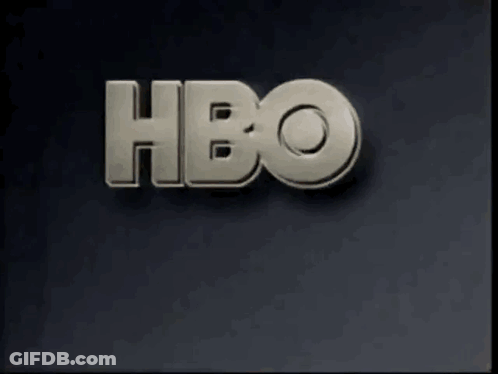A Hbo Logo Is Displayed On A Dark Background GIF
