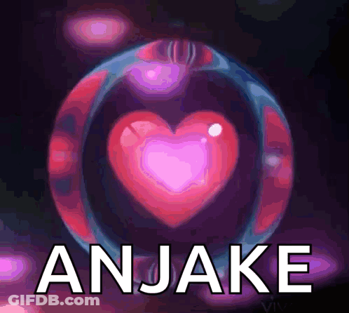 A Heart In A Bubble With The Name Anjake GIF