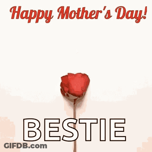 A Heart Made Of Rose Petals With The Words Happy Mother 'S Day Bestie GIF