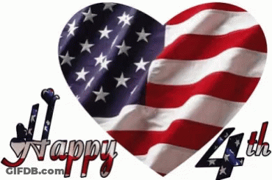 A Heart Shaped American Flag With The Words Happy 4Th GIF