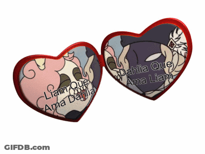 A Heart Shaped Mirror Says Liam Que Ama Dahlia GIF