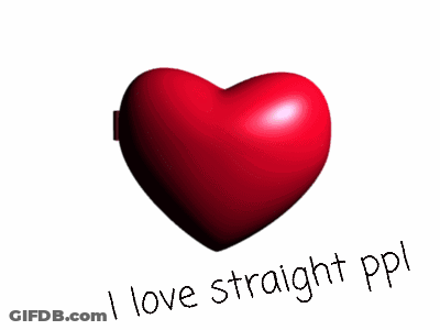 A Heart With A Drawing Of A Rabbit On It And The Words I Love Straight Ppl GIF