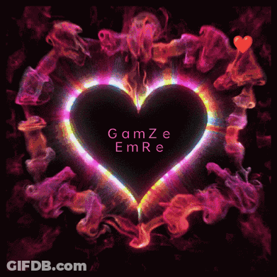 Heart With Gamze Emre Written GIF
