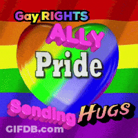 A Heart With The Words Gay Rights Ally Pride Sending Hugs GIF